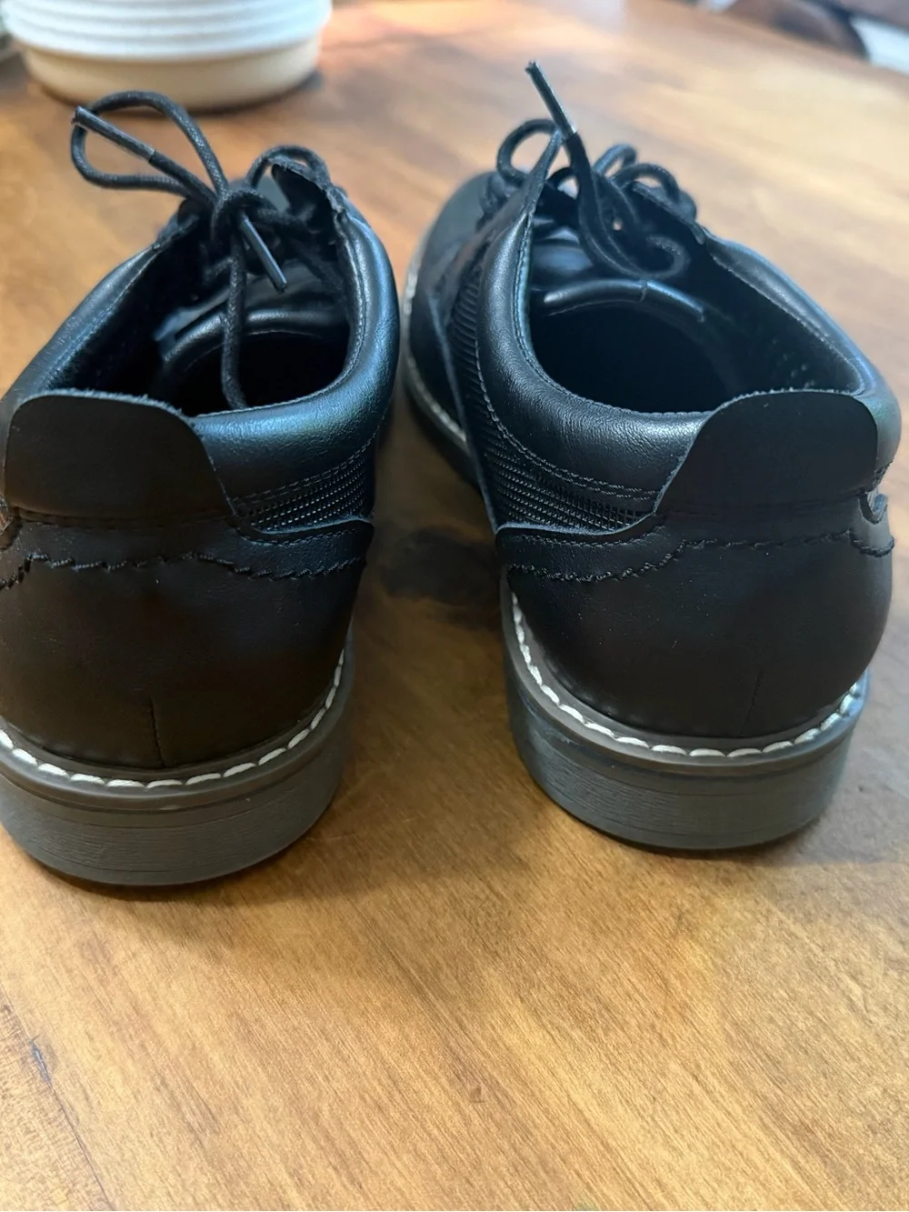 Steve Madden Boliver Black Leather Cap Toe Oxford Dress Shoes Boys Youth Size 5